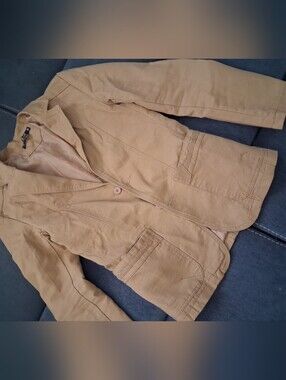 Women's Tan Casual Cotton-Blend Jacket